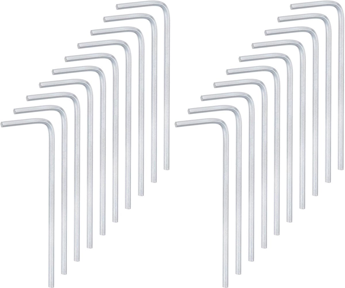 Zeskantsleutels, 20 stuks, metrisch, vorm L, 1,5 mm, reparatiegereedschap van chroom-vanadium-staal voor reparatie thuis