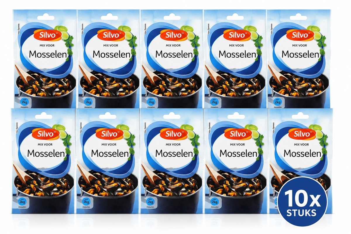 Silvo® | 10 x Mix voor Mosselen 20 gram | multipack | mosselkruiden |