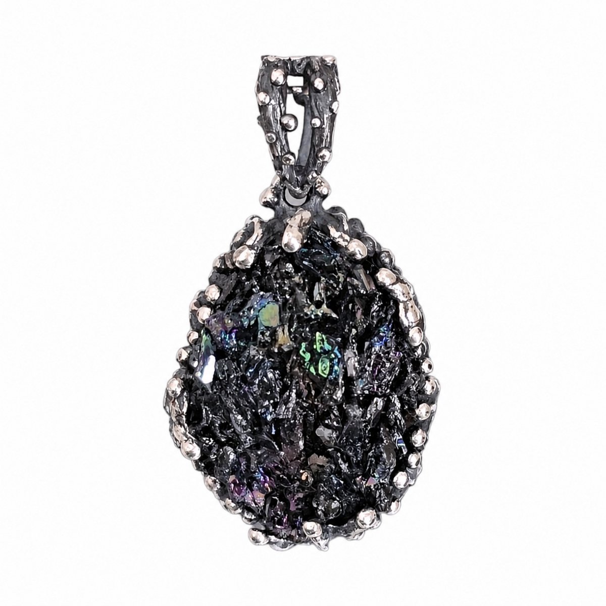 HAYAN Boomtakken zilveren hanger dames - 925 zilver met carborundum