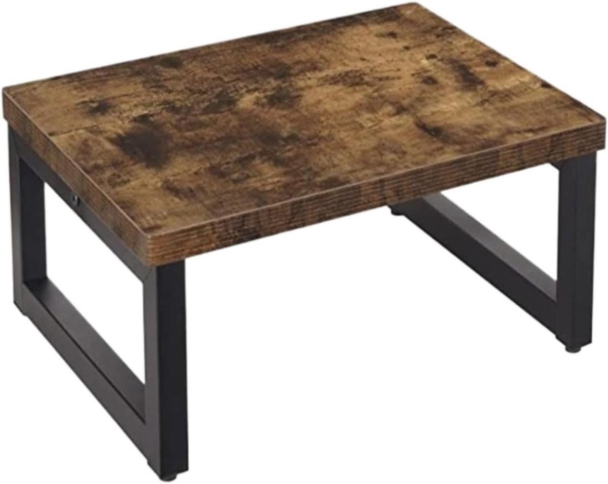 Houten Voetenbank - Trapkrukje - Extra zitplaats - Versterkt metalen frame - 42 cm - Bruin