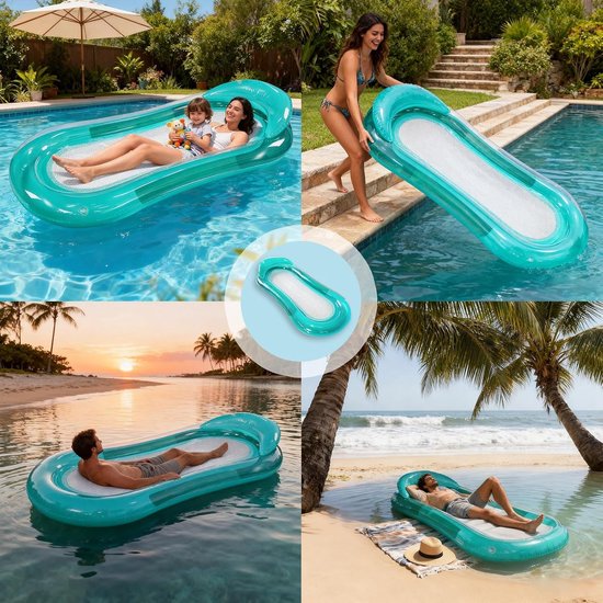 Luchtbed Water - Opblaasbaar Matras - Ontspannen in Water - Stevig Design - Niet gespecificeerd - Groen — afbeelding 4