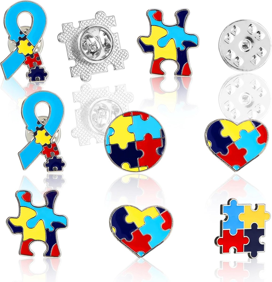 10 stuks autisme speldjes autisme awareness cadeau autismu puzzelstukje broches speld metaal autisme bewustzijn van metaal inspirerende symbolen van badge voor jassen kleding overhemden