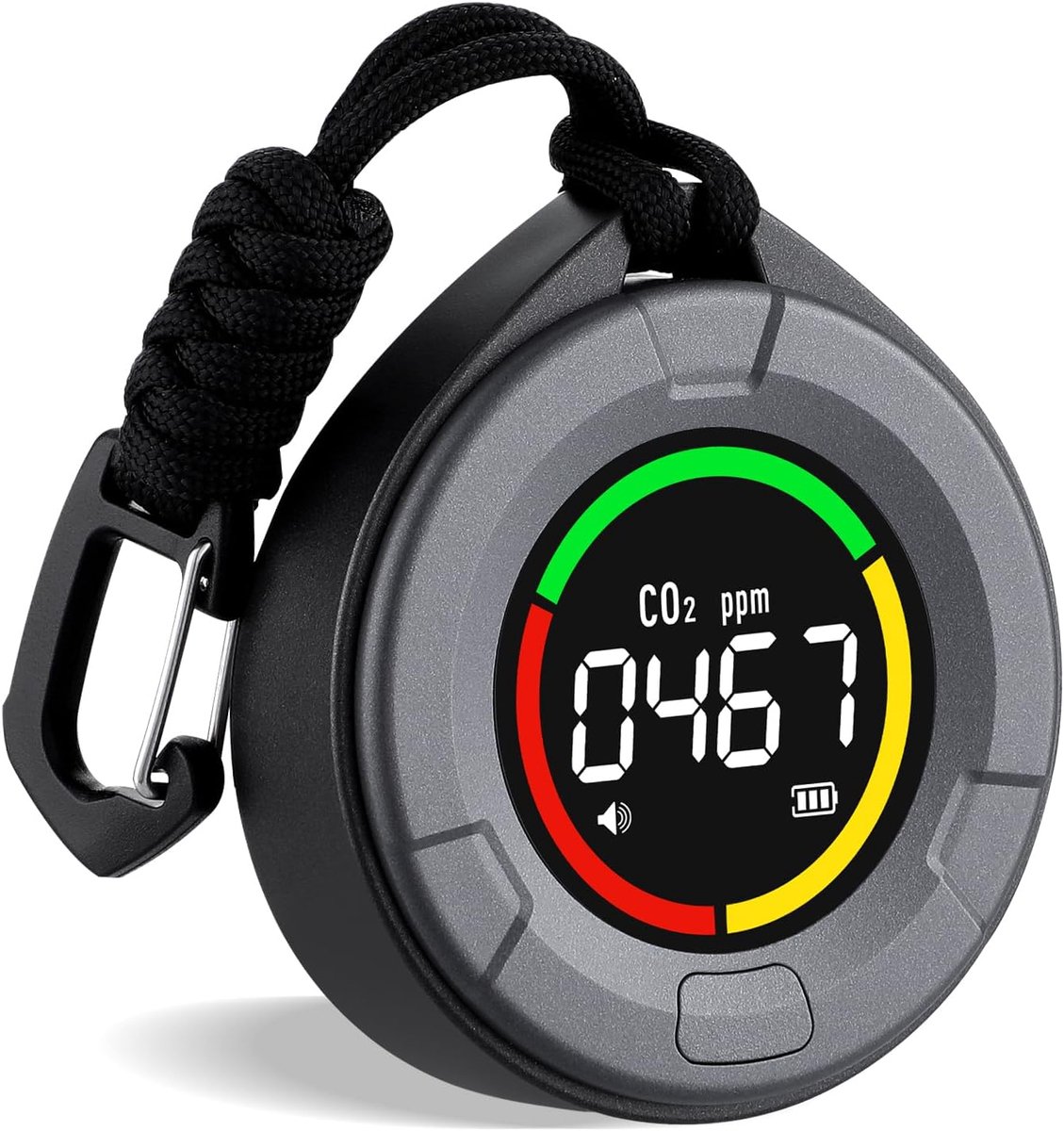 Kooldioxide-detectoren met Kleuren LCD | CO2 Monitor met Indicatielampje, Alarm, Automatische Kalibratie, voor Thuis, Kantoor, Kas