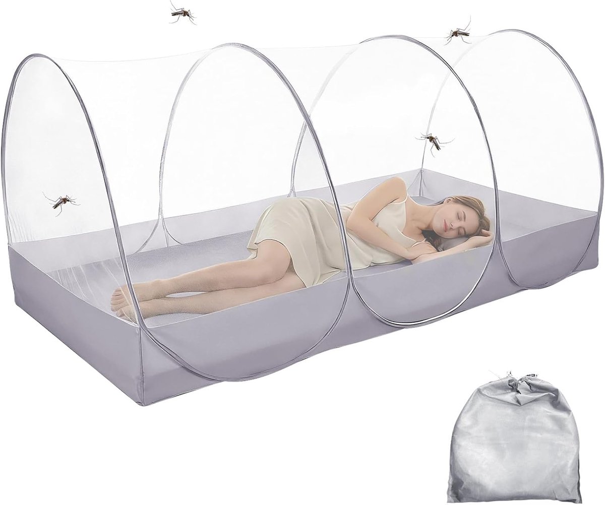 klamboe, ultralicht, opvouwbaar muggennet, draagbare campingtent, muggennet, bed, snelle opbouw voor reizen in de open lucht, 190 x 90 x 90 cm