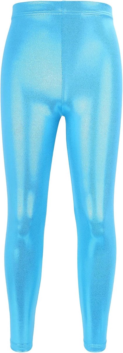Dansbroek voor kinderen, meisjes, gymnastiek, metallic glanzende dansleggings, skinny voor optredens, kostuum