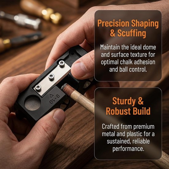 Multifunctioneel 11-in-1 Snooker Keu Reparatie- en Gereedschapset voor Biljart, Draagbaar en Nauwkeurig, Zwart, 8 x 3 x 3 cm — afbeelding 4