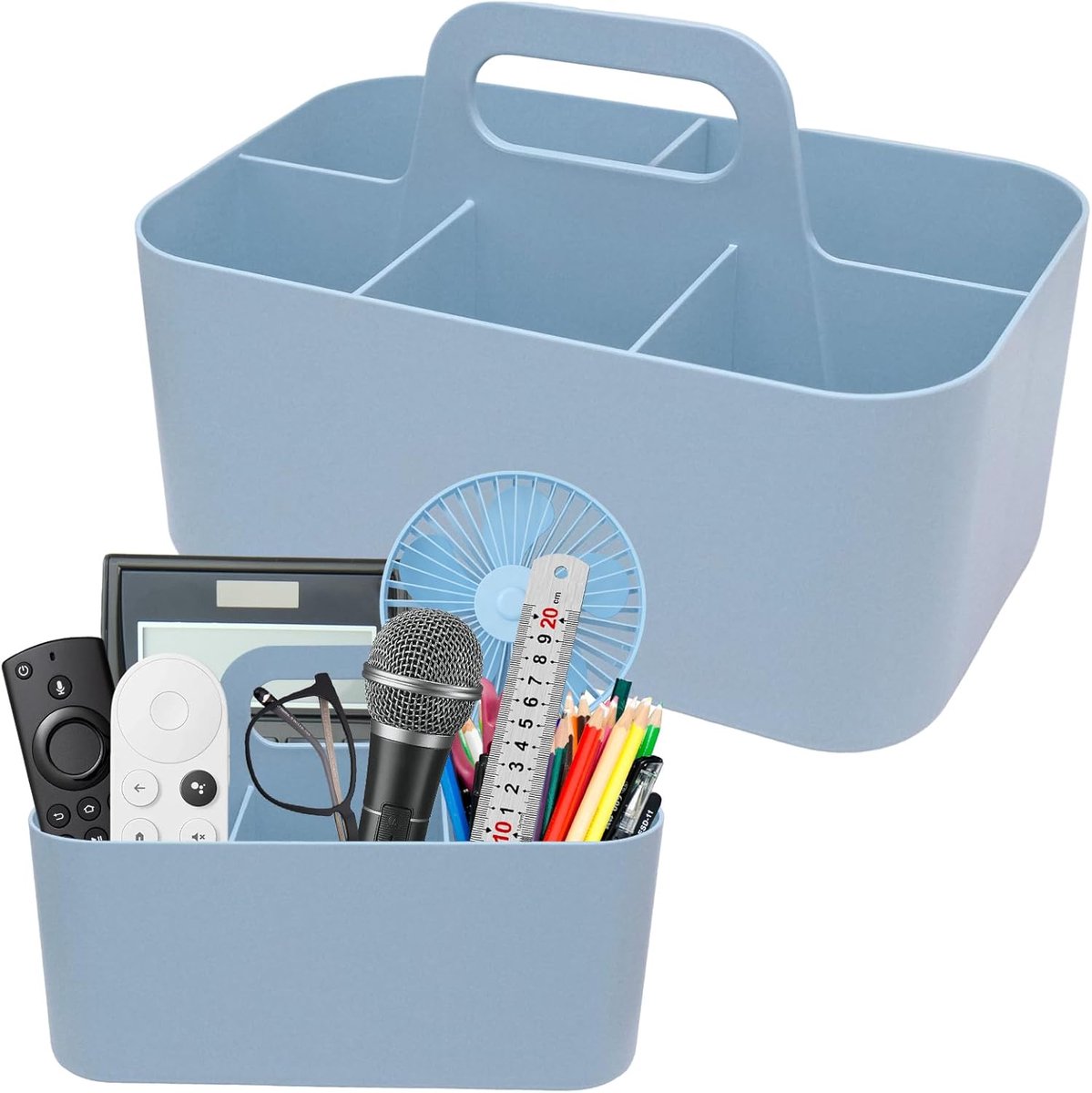 SnelShoppen - Platzsparende Caddy Organizer voor Kantoorbenodigdheden, Multifunctionele Opbergdoos met 5 Vakken, Afneembare Schoonmaakmiddelen Organiz