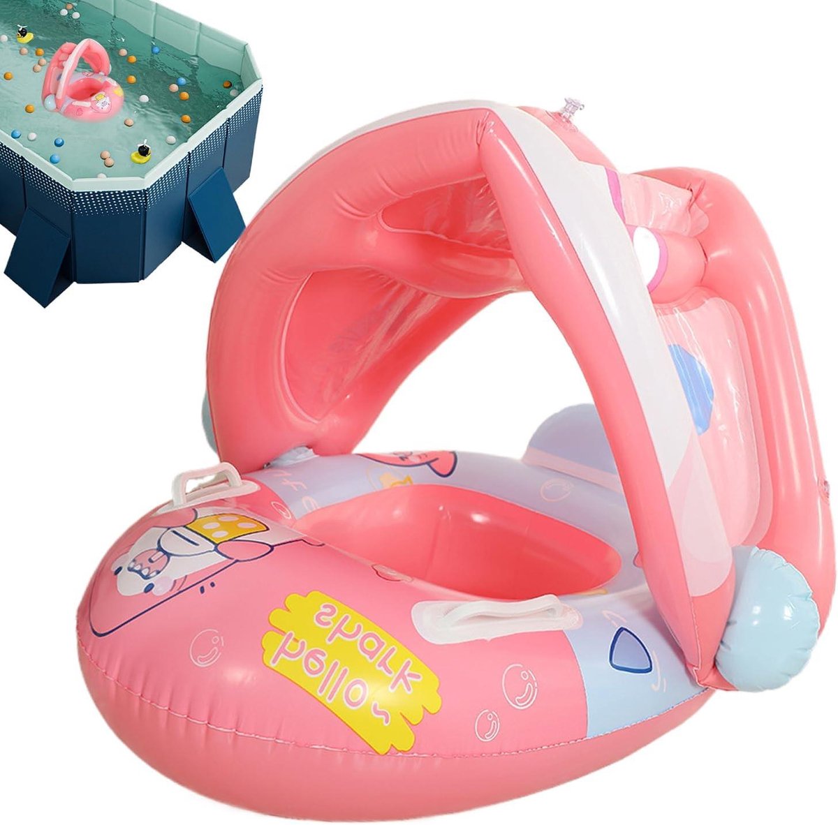 Baby Zwemring - Peuter Zwemvlot - Veilig Zwemmen - Met Zonnescherm - 6-36 Maanden - Rood