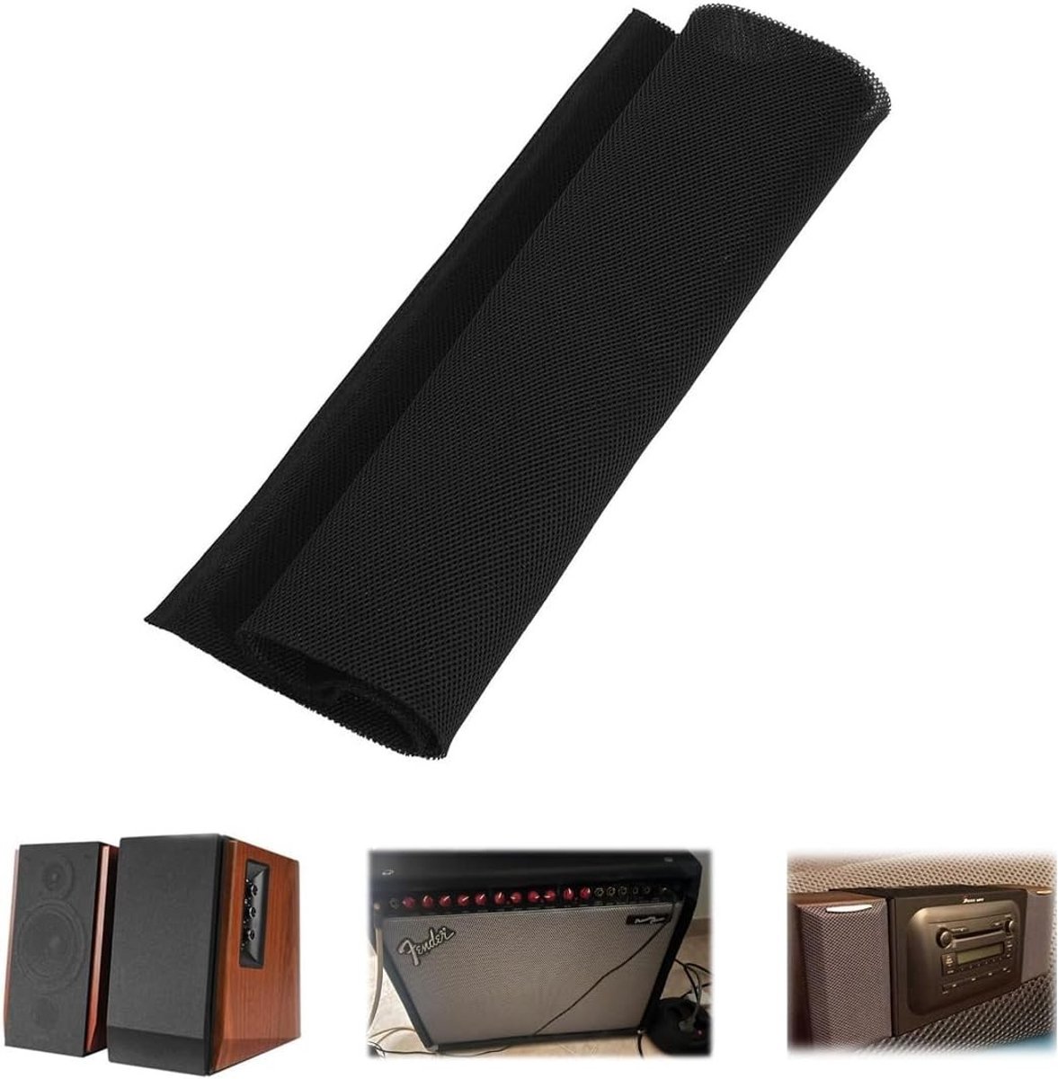 Speaker Grill Stofdoek voor Stereo Audio Speakers - 1.4M x 0.5M Beschermhoes - Zwart, Geluidskwaliteit, Stofbescherming, Mesh Materiaal