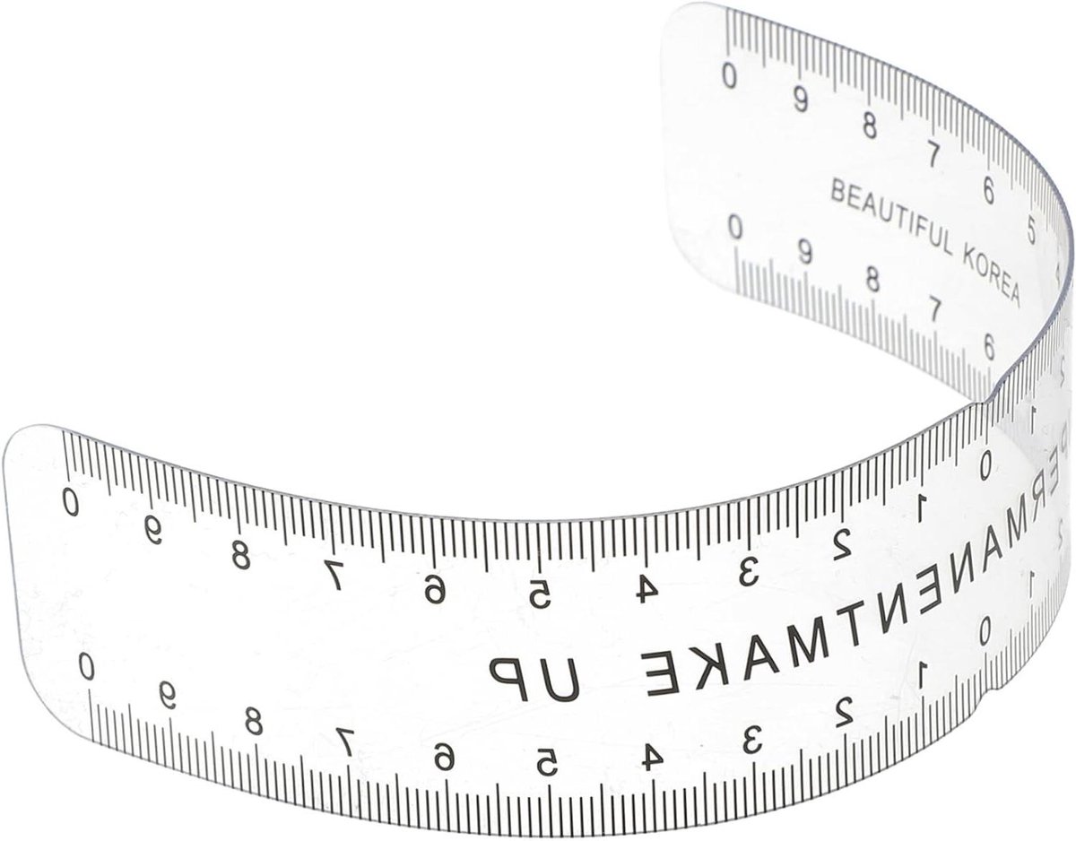 Wenkbrauw Meetinstrument - Sjabloon Liniaal - Vorm Bepalen - Flexibele Meting - 21 cm - Zwart