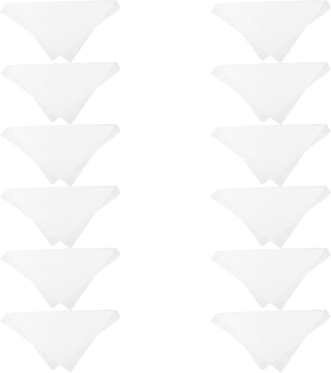 Katoenen Zakdoeken - Stofdoeken Heren - Dagelijks Gebruik - Klassiek Gestreept Patroon - 12 Stuks - Wit
