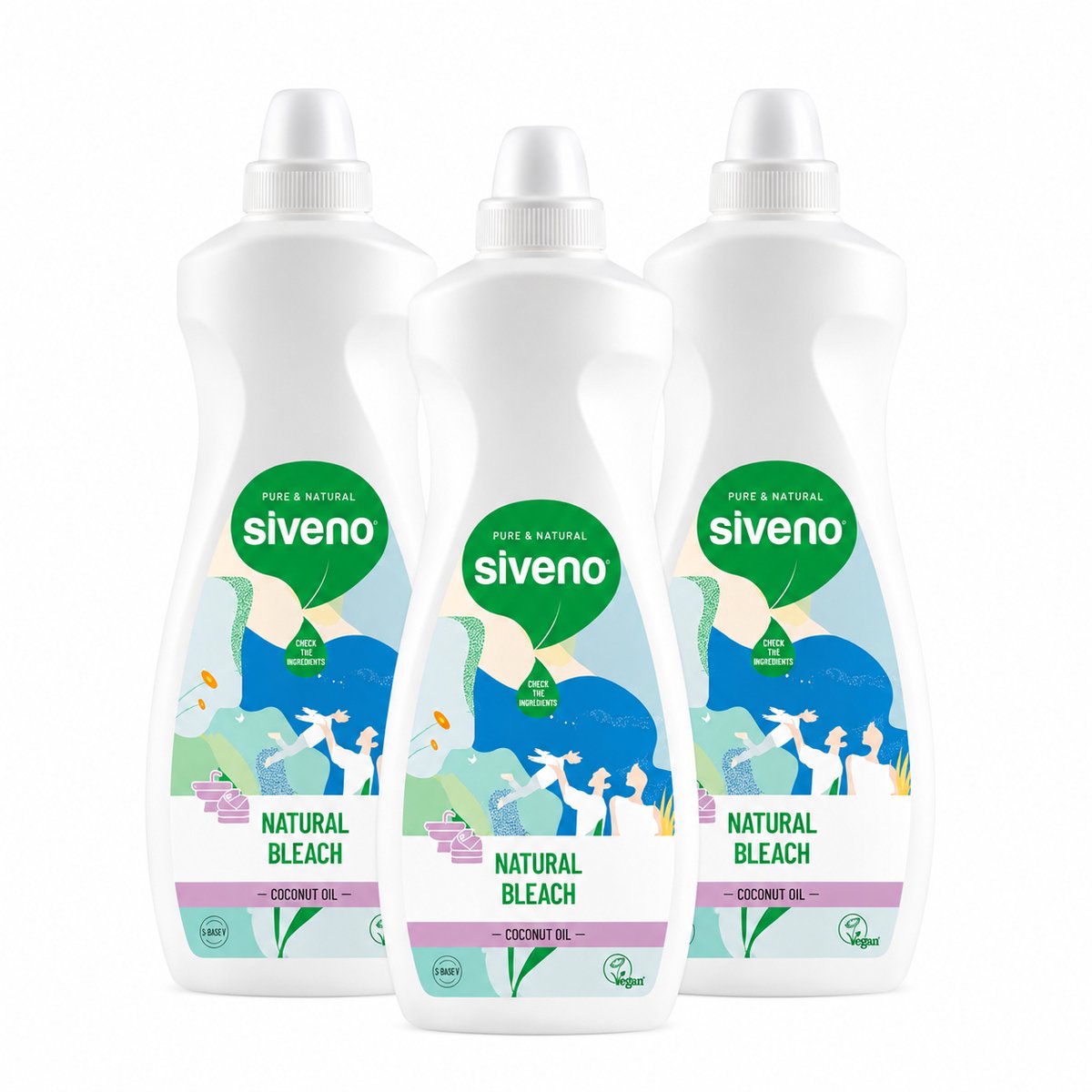 Siveno Natuurlijk Bleekmiddel Voordeelverpakking 3 x 700 ml – Met Kokosolie