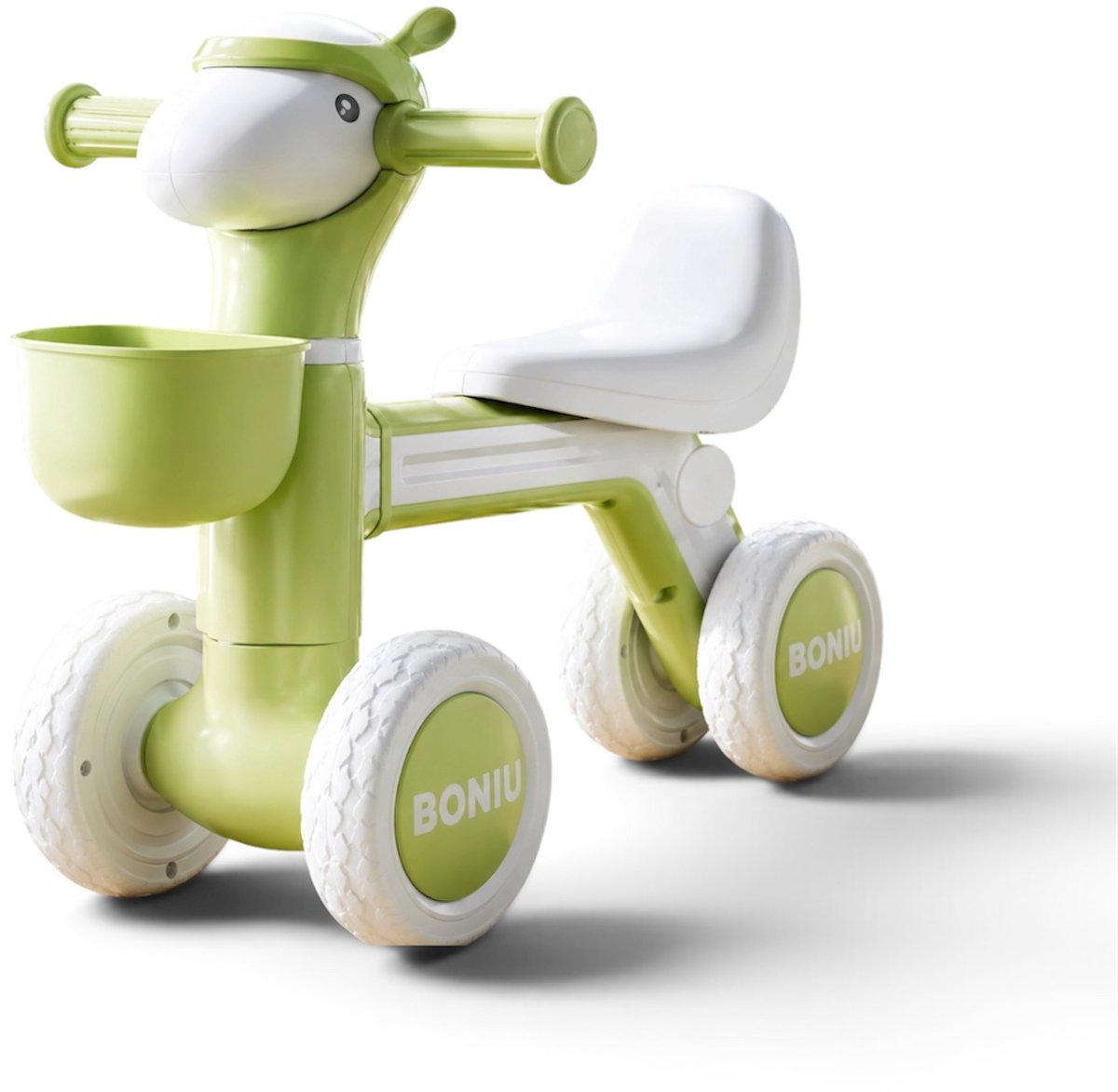Loopfiets, Babyloopfiets, kinderfiets, Groene met witte accenten kleur