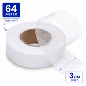 Consumerce® Strijkband - 64m x 3cm - Zoomband Instrijkbaar - Voor Broeken, Gordijnen en Kleding Inkorten - Gordijnband - Dubbelzijdige Textieltape - Textiel Plakband - Strijkzoomband - Strijkzoom - Strijktape – 20mm Zoomtape - Plakzoom