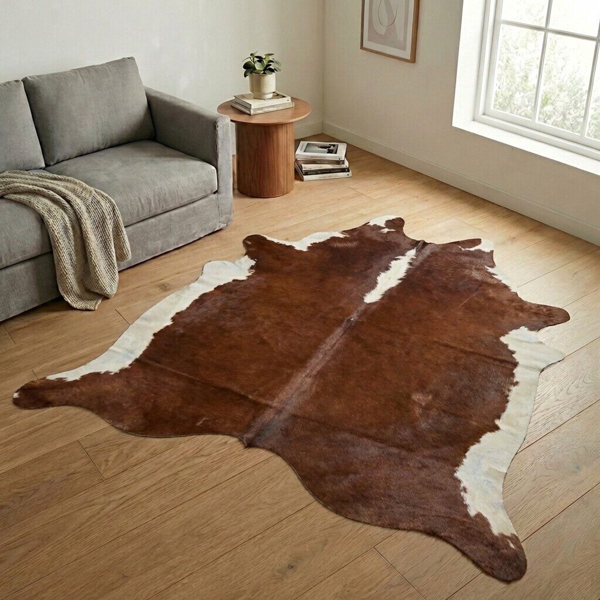 Koeienhuid Vloerkleed XXL (Extra Groot) - Effen-solid - 260 x 221 cm - Koeienkleed / Koeienvel / Dierenvel / Dierenhuid / Koehuid Tapijt