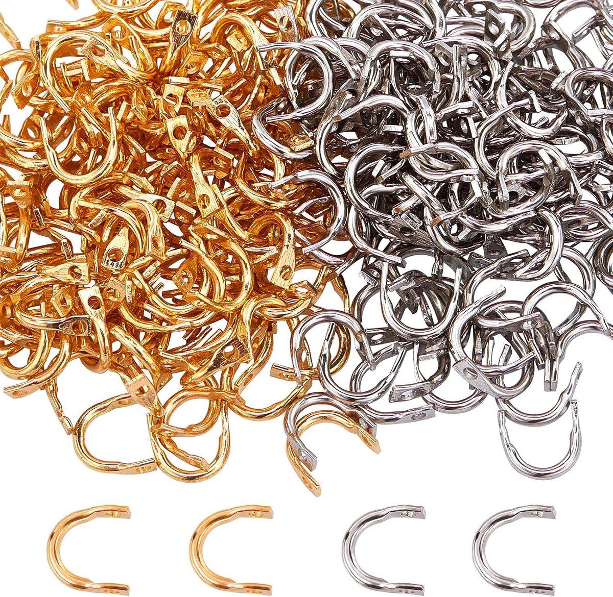 300 stuks Easy Spin vislepels messen spinner gevouwen vorkkoppen forel snoekbaars visaas voor het maken van uitrusting 5,5 x 4 x 2 mm