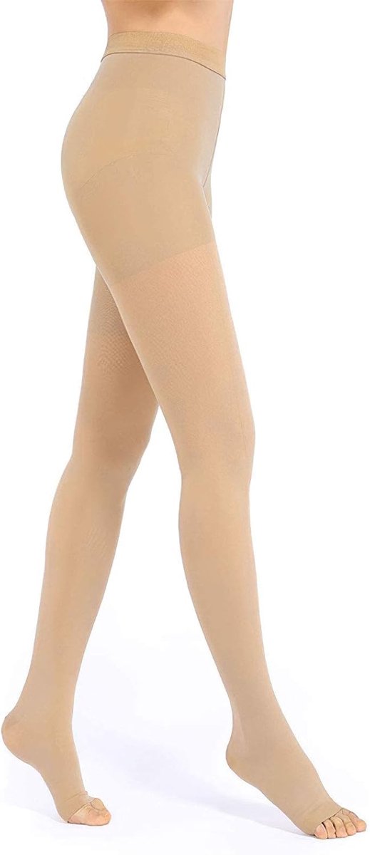 20-30 mm Hg medische compressiepanty voor dames en heren, lang, klasse II, gegradueerde compressiekousen voor heren, open teen, steunkousen voor zwangerschap, spataderen, oedeem