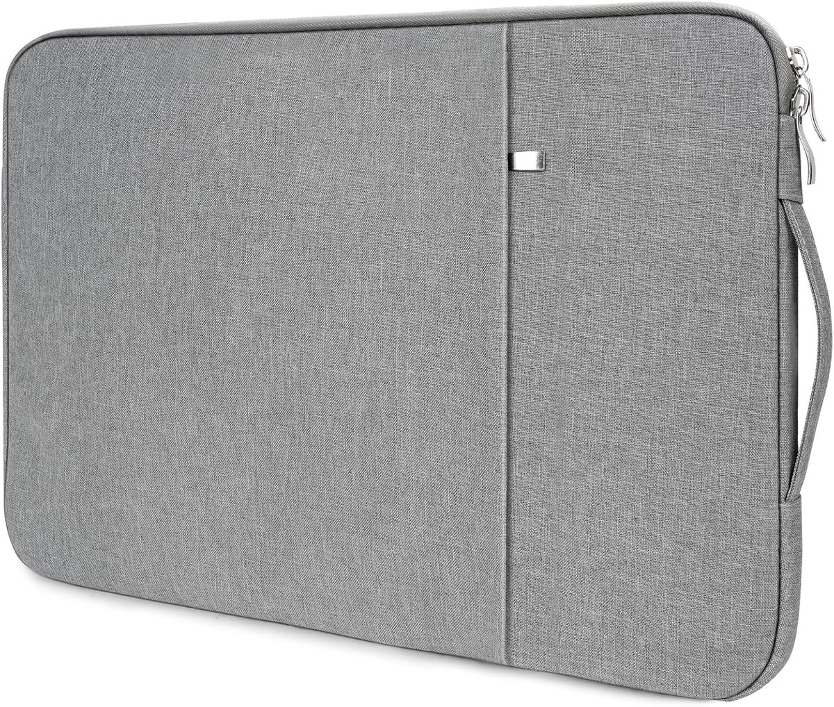 flintronic Laptophoes, 39,6 cm (15,6 inch), waterdicht, schokbestendig, zachte laptoptas, compatibel met MacBook, Acer, Asus, HP, Dell, Huawei, Lenovo, lichtgrijs