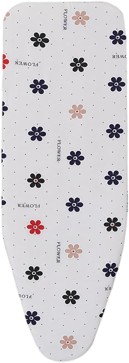 Strijkplank vervanghoes met kleurrijk bloemenprint, enkelvoudige katoen dempingsvulling, passend voor strijkplank afmeting 110 × 34 cm, stoomdoorlatende elastische strijkplankbekleding voor thuisgebruik