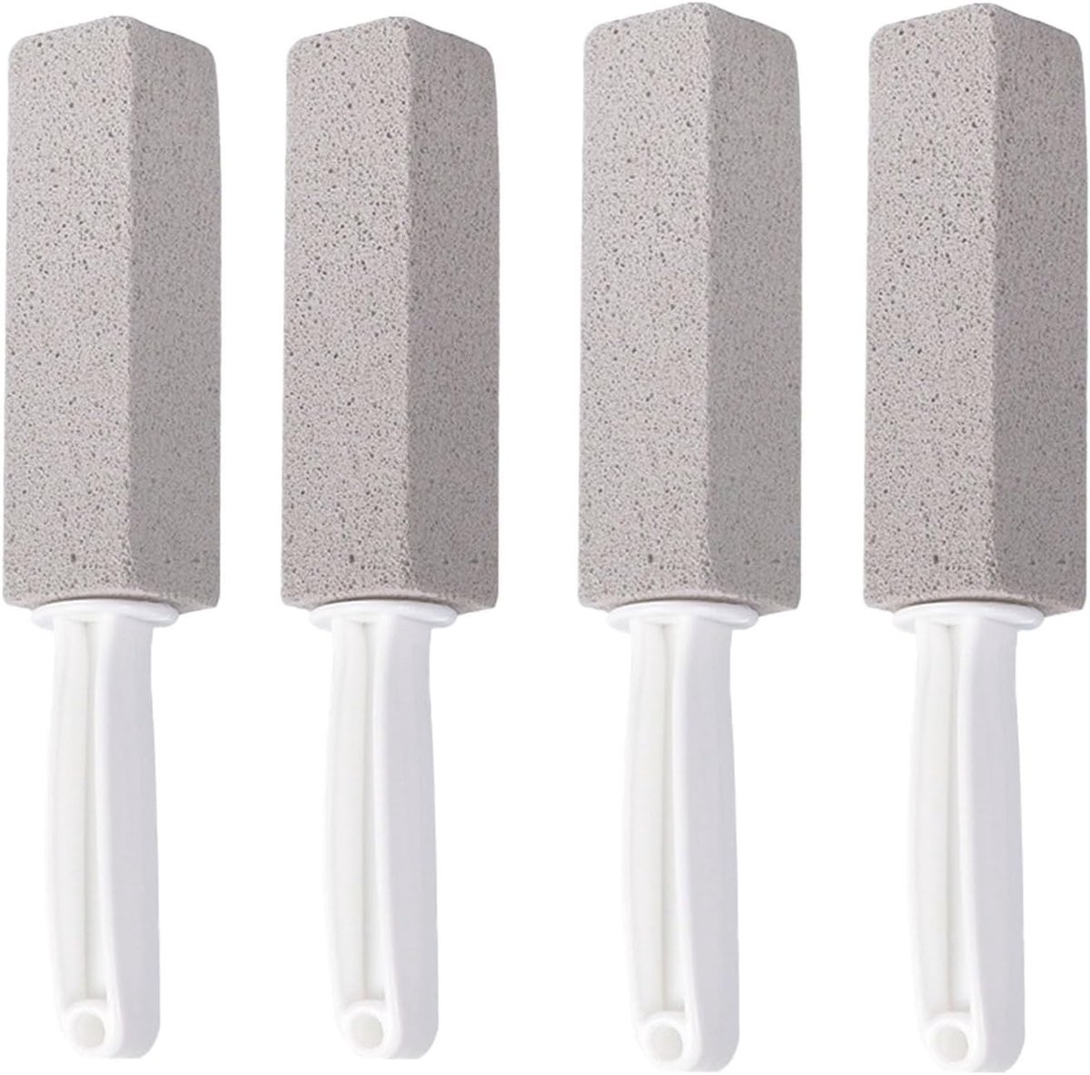 Stone, puimsteen voor het reinigen van het toilet met handgrepen, reinigingsborstel, puimsteen, reinigingsborstels, puimsteen-reiniger voor toilet, wastafel, badkuip, wastafel, grijs, 4 stuks