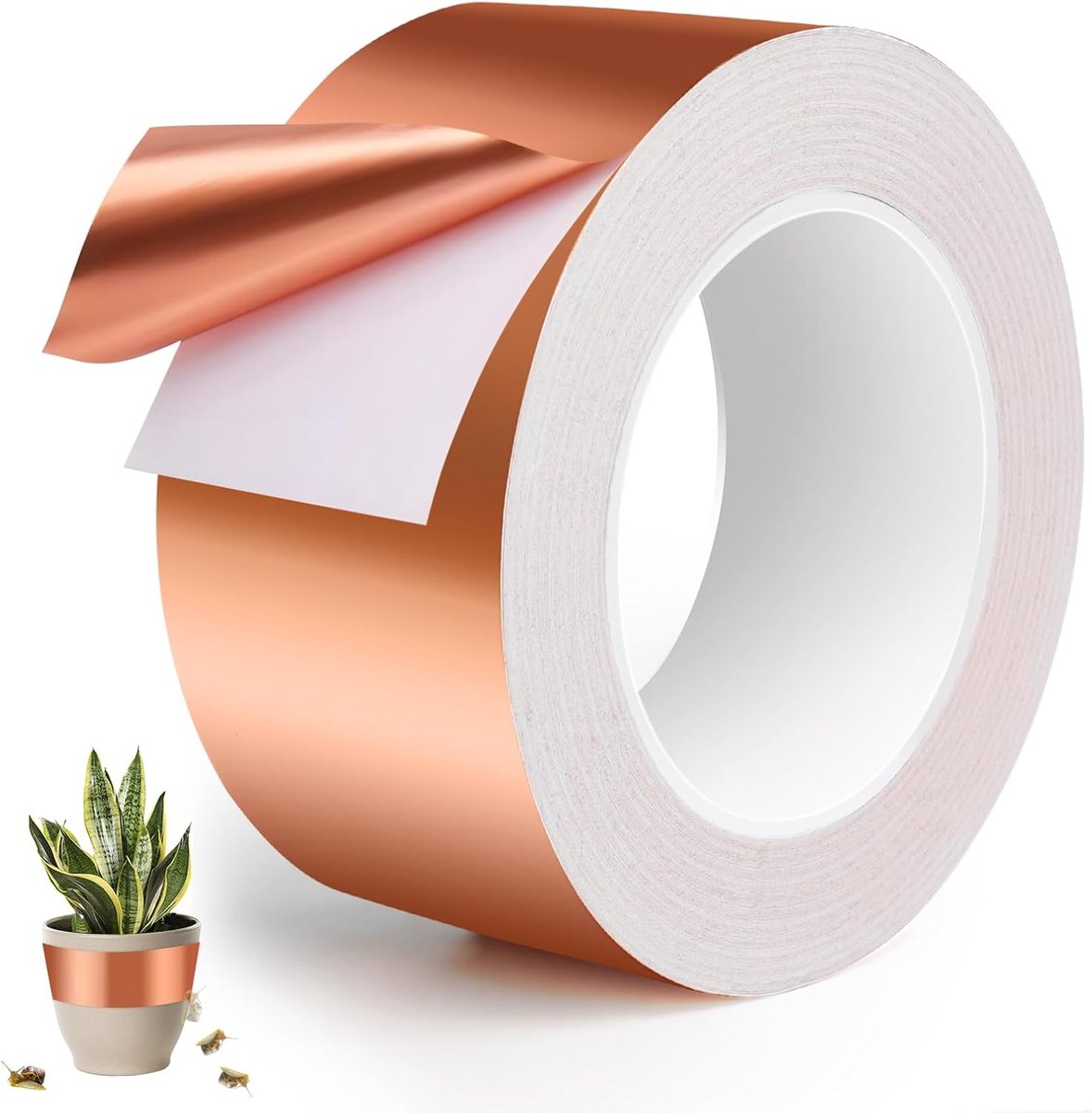 tegen slakken, 50 mm x 30 m, slakkenbescherming voor verhoogde bloembedden, planten, zelfklevende slakkenafweer, slakkenband voor anti-slakken en reparatie van elektronica
