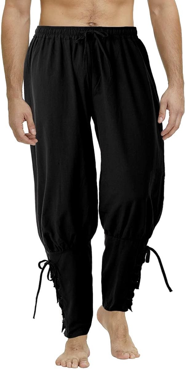Heren middeleeuwse broek Viking piraat kostuum broek