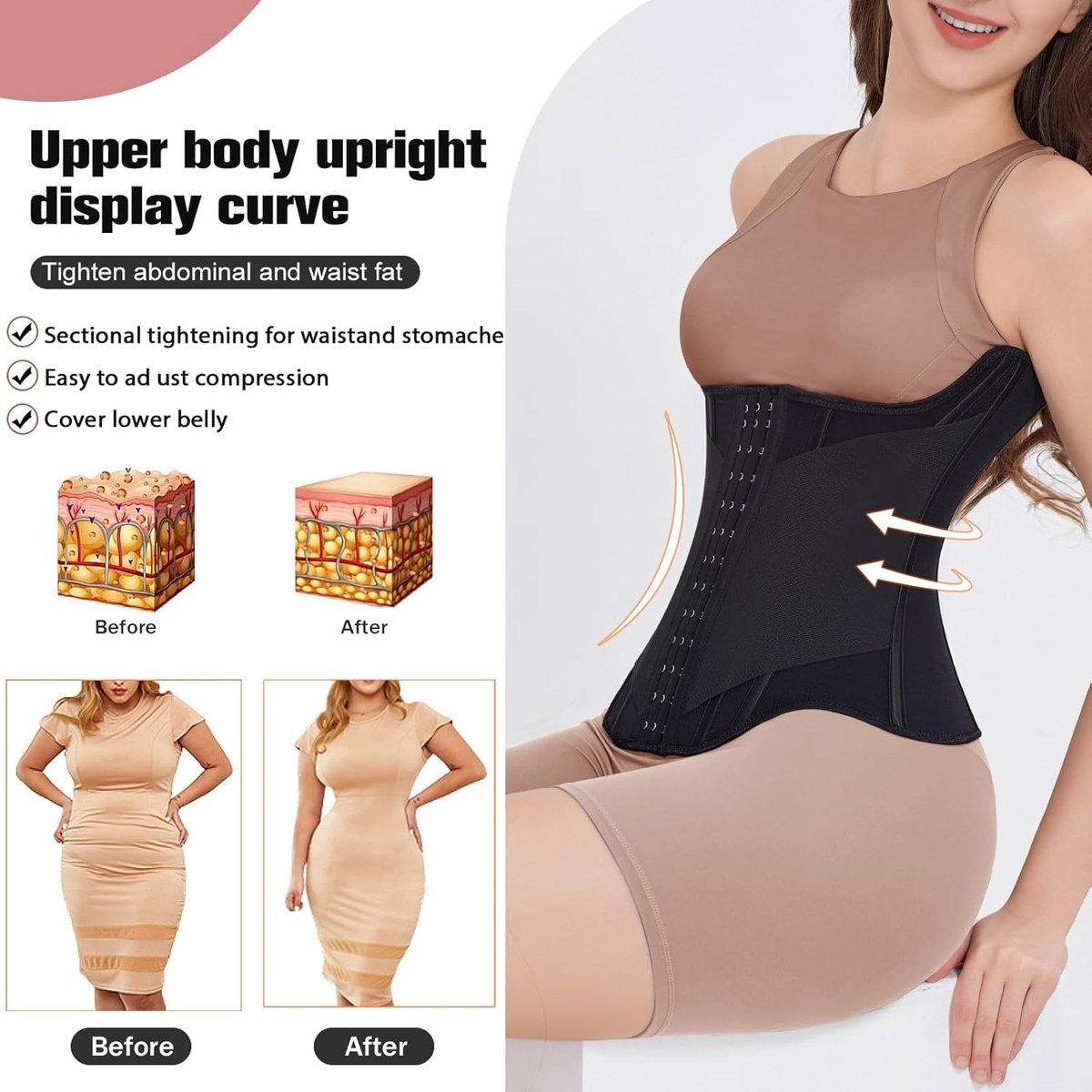 Korset voor dames, buikweg, tailletrainer dames, fitness, tailletrainer, buikwegriem, U-vormige