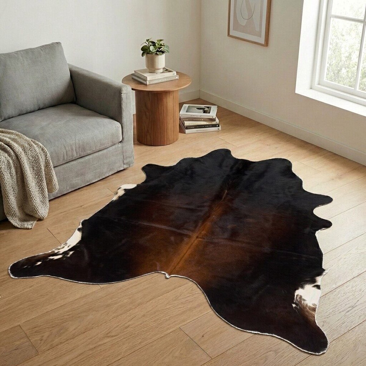 Koeienhuid Vloerkleed - Effen-solid - 207 x 200 cm - Koeienkleed / Koeienvel / Dierenvel / Dierenhuid / Koehuid Tapijt