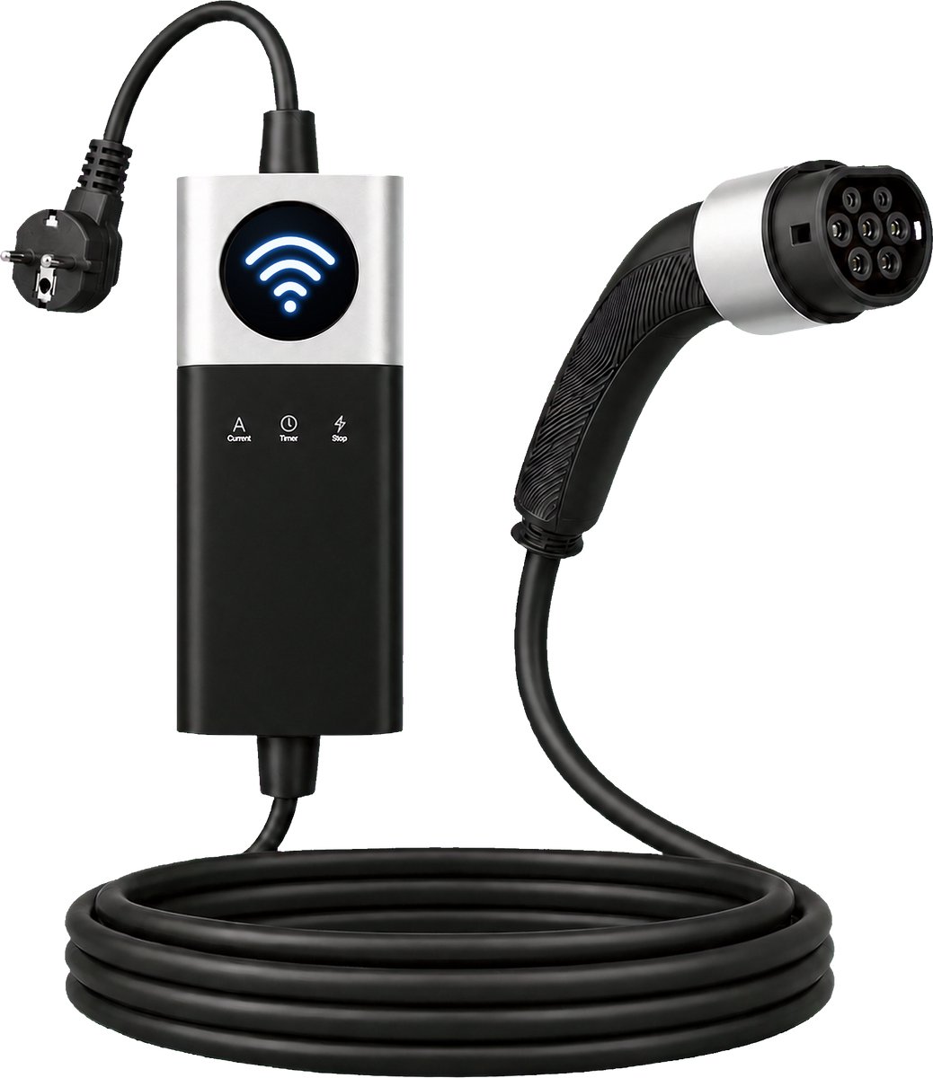 ThunderCord - 3kW - Mobiele stopcontact lader type 2 - 7 meter - APP - Smart - Wi-Fi - Temperatuurbeveiliging