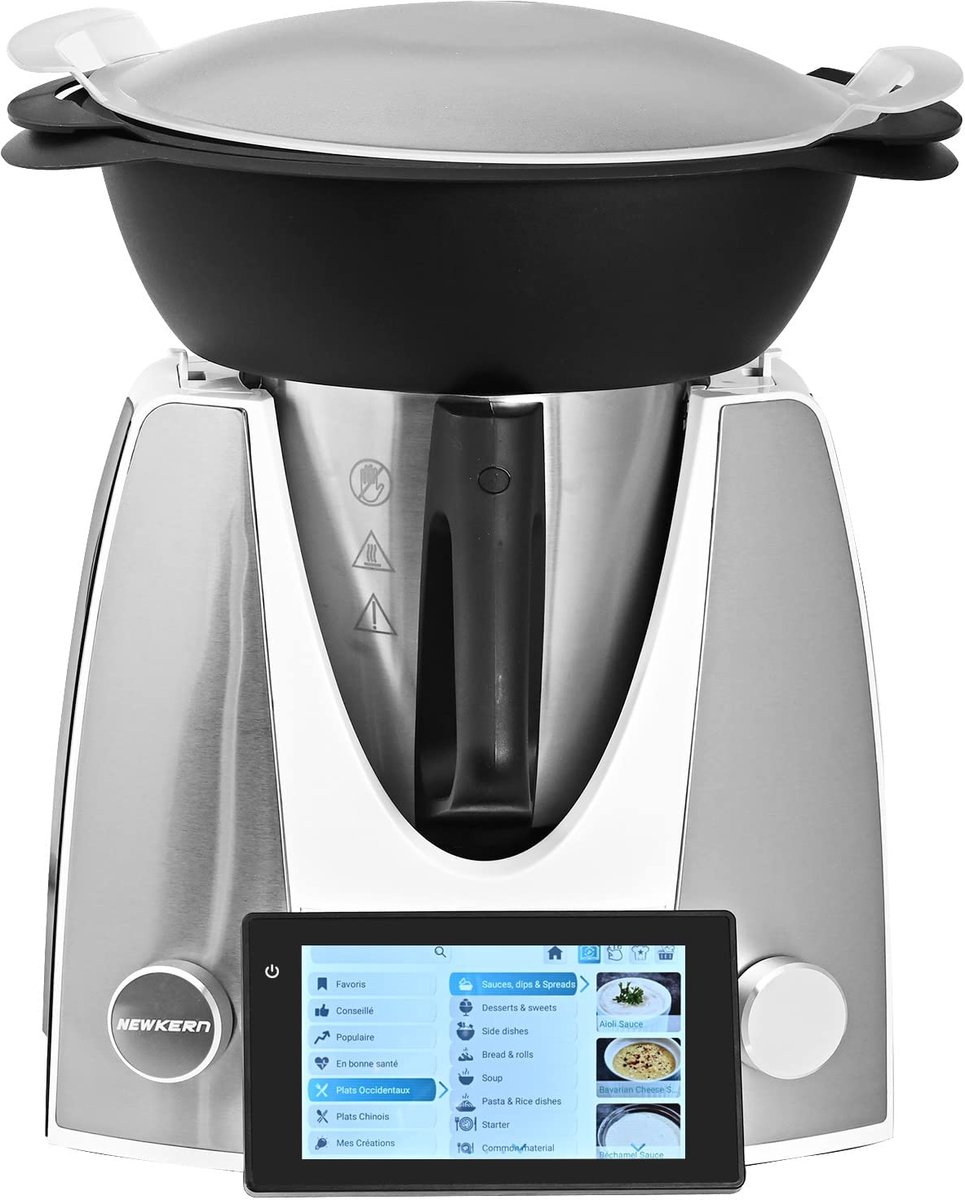 SnelShoppen - Multifunctionele Keukenmachine NewKern KE-7001 met Ingebouwde Recepten, Mixer, 4L Kom, 1800W Slimme Kookplaat, 12 Automatische Programma