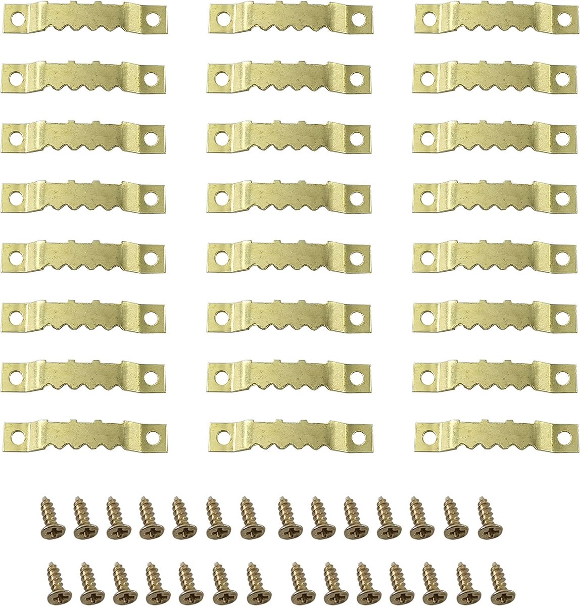 100 stuks zaagtand-fotolijst-ophanghaakjes fotohanger canvas ophanghaken voor woondecoratie (goud)