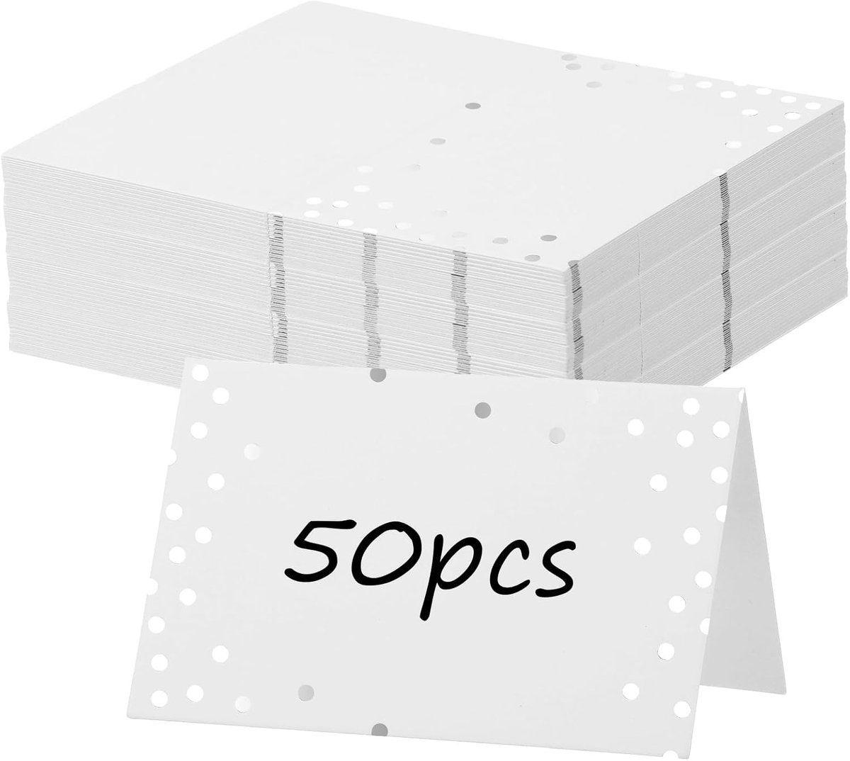 50 stuks tafelkaarten, blanco naambordjes, goudfolie, stippen, plaatskaarten, gereserveerde naambordjes, verjaardag, voor bruiloft, festival, feest, doop, zilver