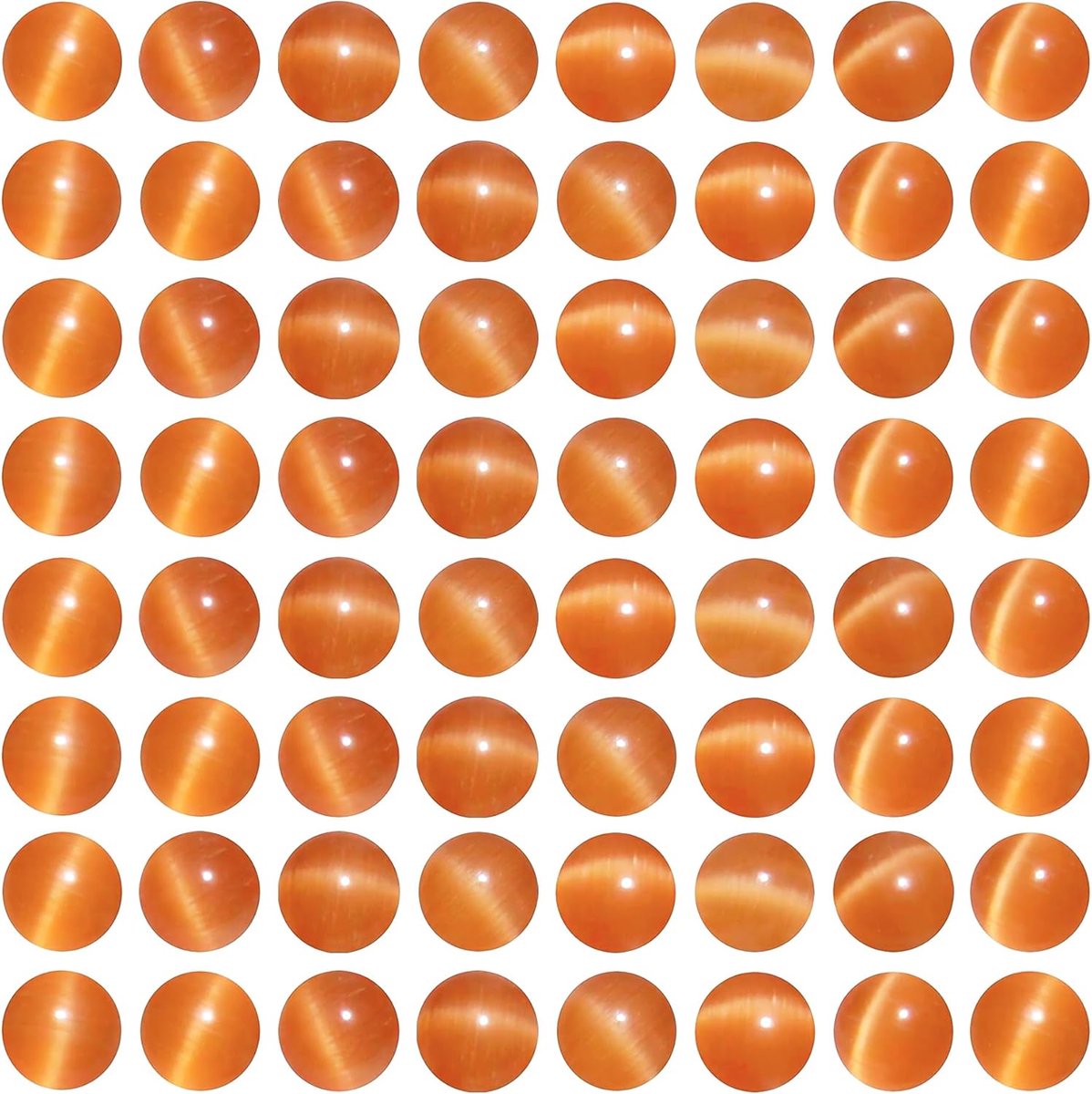 35 stuks Oranje Gekleurde Kattenoog Kralen 10mm Ronde Losse Kristallen Kralen voor Sieraden Maken Armbanden Oorbellen Kettingen Accessoires