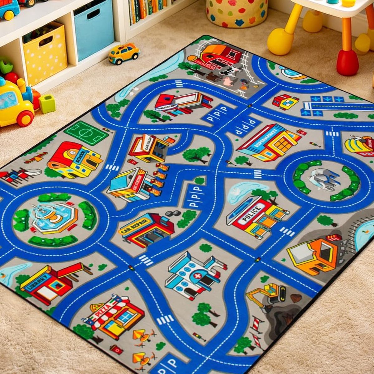 speelkleed voor kinderen 60 x 90 cm antislip kindertapijt speelkleed machinewasbaar kortpolig leerzaam voor kinderkamer speelkamerdecoratie2
