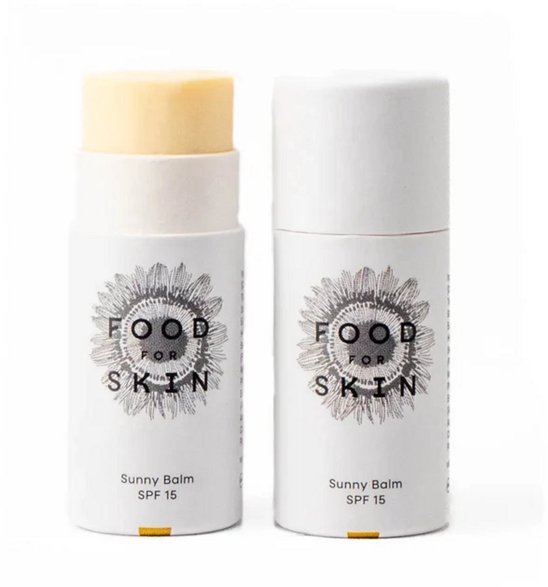Food for Skin Sunny Balm - Natural Lip Balm SPF15 6 gram - voor gevoelige huid, vegan, dierproefvrij, zonder parabenen, zonder siliconen