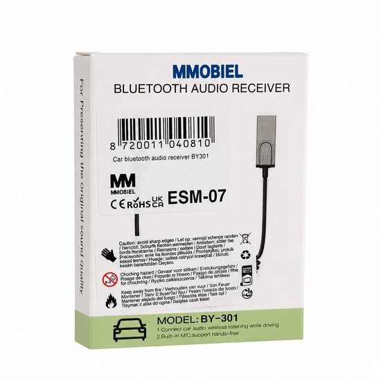 MMOBIEL Carkit Transmitter Bluetooth USB - Auto USB naar AUX Bluetooth Ontvanger - AUX BT Adapter - USB-A Bluetooth Audio Adapter naar 3.5mm Jack met Microfoon voor Handsfree Bellen van MMOBIEL — afbeelding 2
