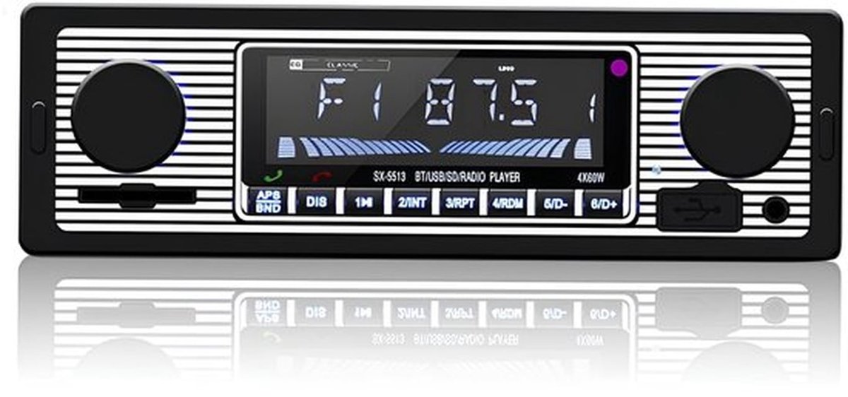 Auto Radio met Bluetooth, 4 x 60W Auto Audio FM Radio, USB/MP3/AUX Poort, Handsfree Bellen met Draadloze Afstandsbediening
