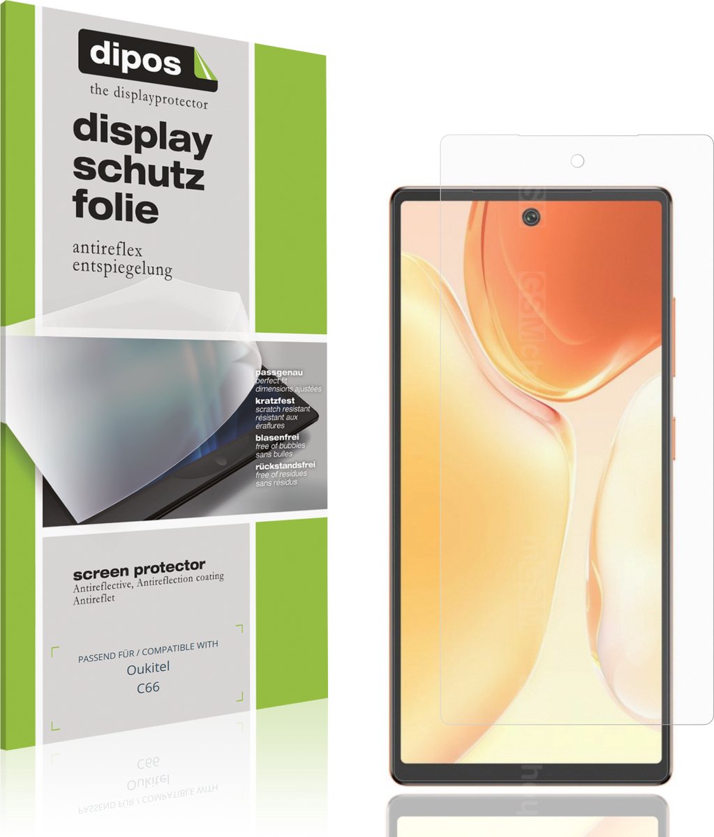 dipos – 4x Matte Beschermfolie geschikt voor Oukitel C66 | Krasbestendige & antireflecterende Screenprotector Ultra-Thin