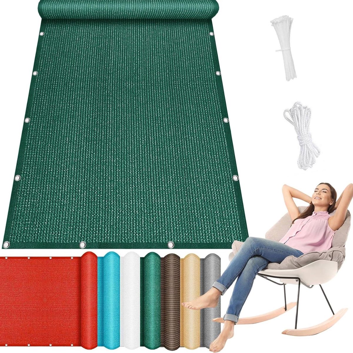 Tuinzeil Ademend - Schaduwdoek Buiten - Privacy Creëren - UV-Bestendig Materiaal - 100 x 2