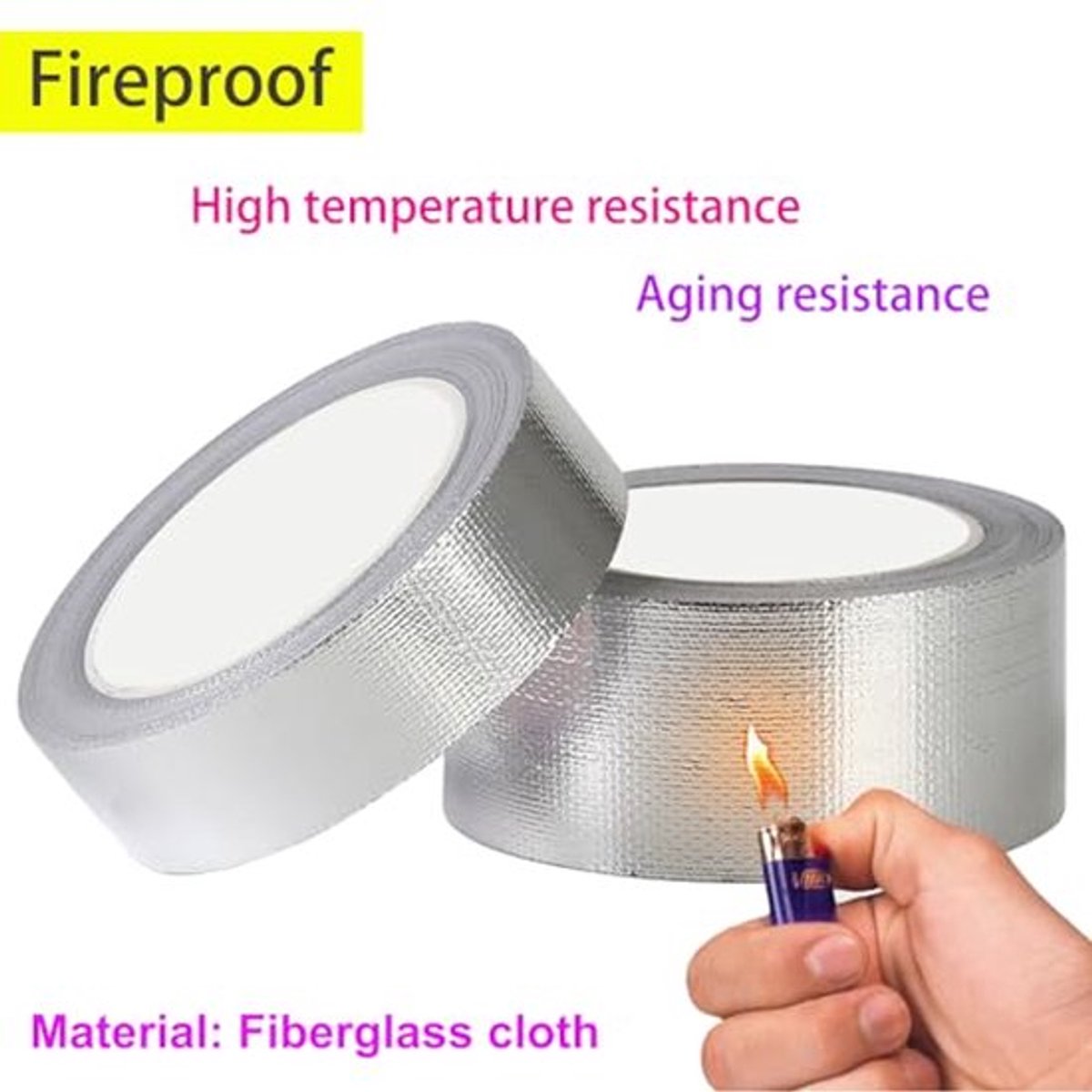 1 Roll Hecht Aluminium Tape, 50mm x 20m, Warmtebestendige Tape voor Afsluiten, Repareren, Aluminium Tape