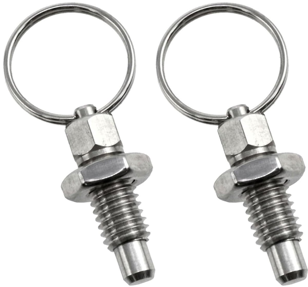 Set van 2 RVS Veerplungers met Trekring, Terugtrekbare Sluitbouten voor Industrie en Mechanica