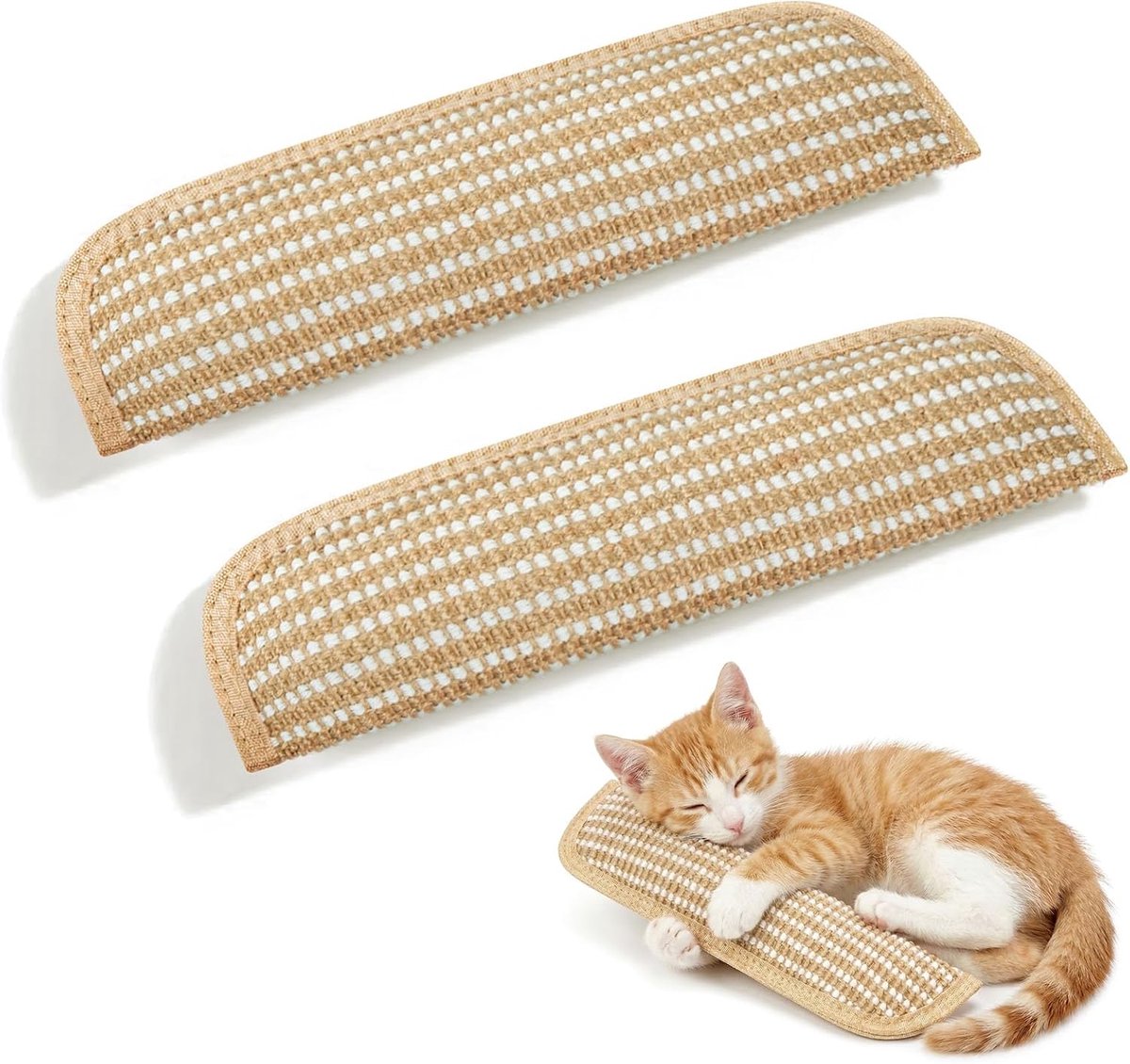 KZQ Natuurlijke Jute Kattenspeelgoed Set Van 2 Met Kattenkruid - Krasbestendig Zacht Kauw En Knuffelspeelgoed Voor Binnenkatten - Stressverlichtend