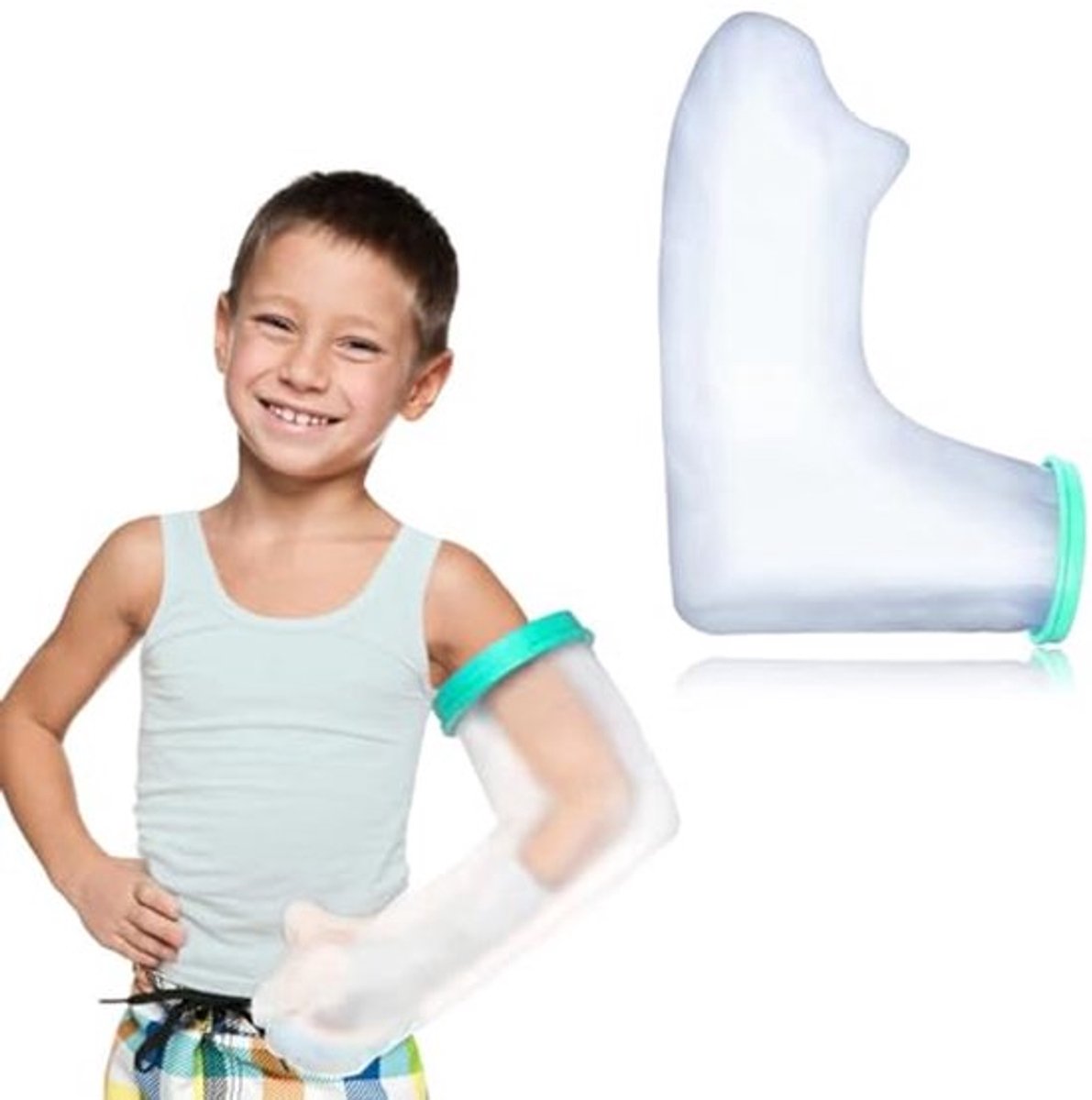 Plakband Bescherming, Waterdichte Arm Volwassenen, Verband Bescherming, Douche Bescherming, Arm Herbruikbaar, Plakband Douche Cover (50 x 35 cm)