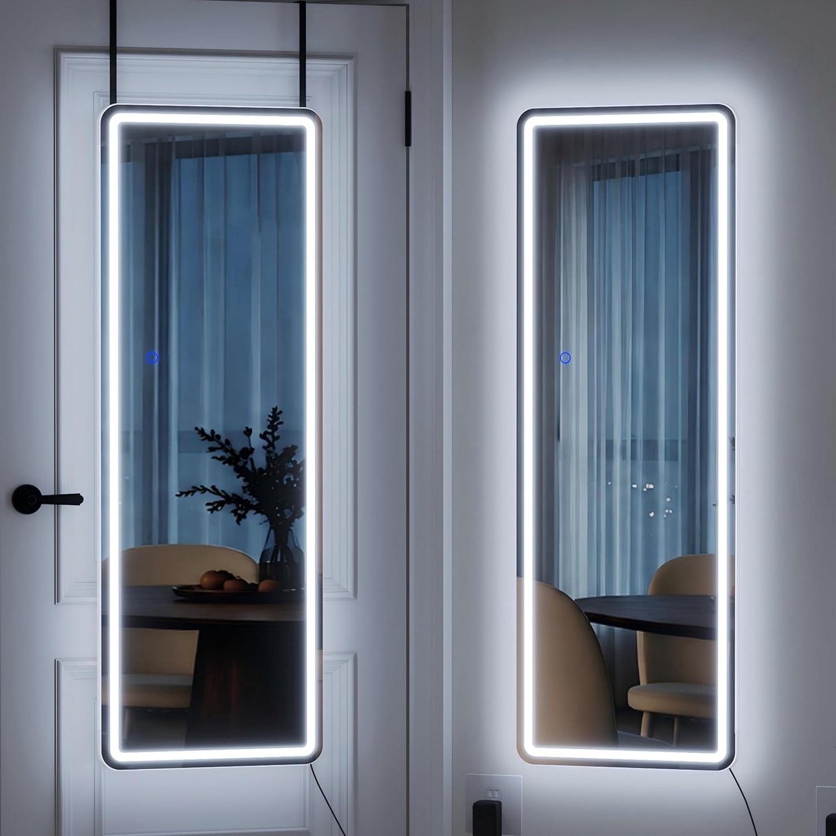 Volledige spiegel - Wandspiegel met licht - Interieur verfraaien - Ingebouwde LED verlicht