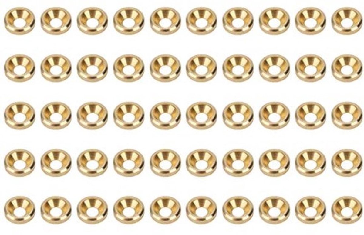 50Pcs Verzonken Afwerking Cup Wasmachines, Zuiver Koper Verzonken Schroef Wasmachine, CNC Platte Hoofd Pakking, Schroef Wasmachine (M6), Pakking Behoudende Ring