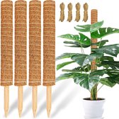 Mosstok voor Planten - Verlengbaar tot 90cm - Plantenstok - Plantensteun - Perfect voor Monstera, Pothos en Meer - 4x30 cm - Inclusief Juten Touw
