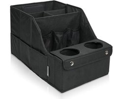 Autostoel Organizer - Auto Organizer - Opbergdoos - Met bekerhouder - Opbergruimte voor de achterbank, perfect voor kinderen en speelgoed - Auto Opbergtas met 11 Opbergvakken en 2 Bekerhouders - Grijs