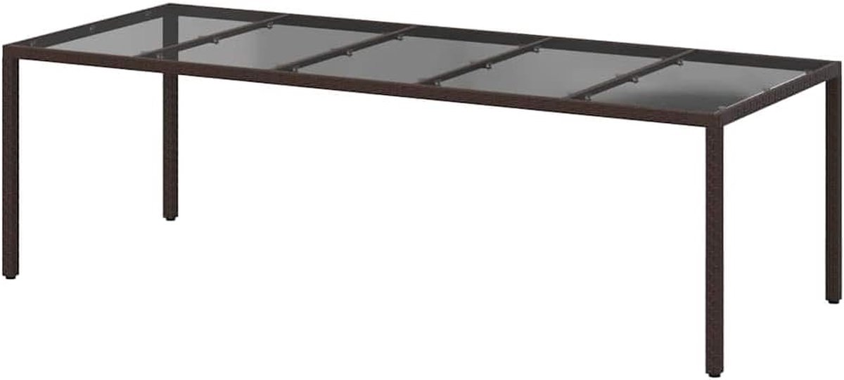 Polyrotan tuintafel - Eettafel buiten - Outdoor feesten - Weerbestendig frame - 250 x 100 x 75 cm - Bruin