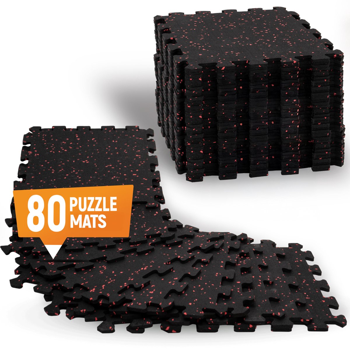 NEOLYMP Fitnessmat – zware rubbermat van kwaliteit – puzzelset met 80 delen