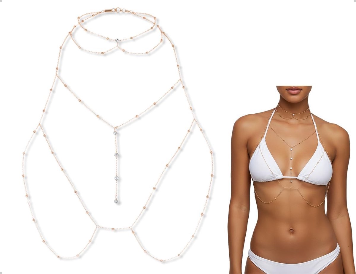 Elegante meerlaags lichaamsketting voor vrouwen, perfecte buik- en lichaamssieraden voor strand, feest en zomerlook